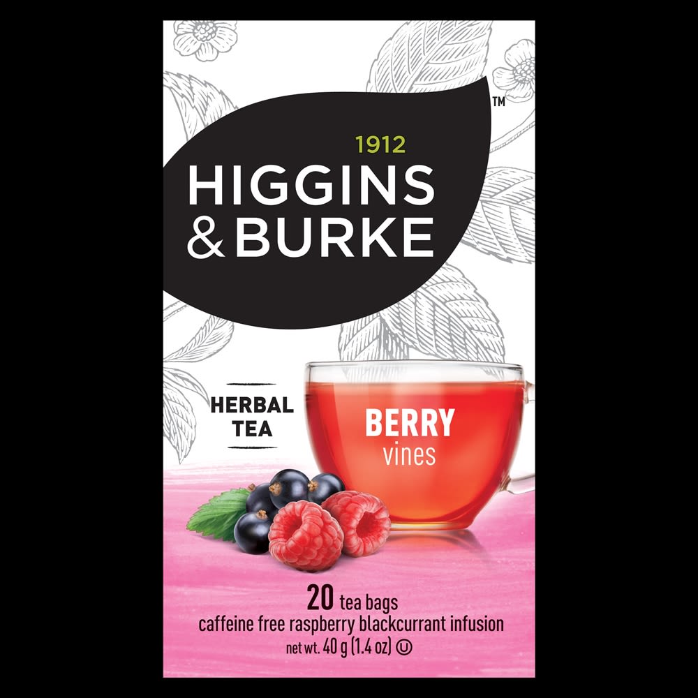Higgins & Burke Raspberry Blackcurrant Tea Bags, Caffeine Free